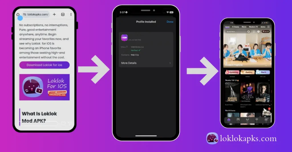 Loklok for ios Installing screenshots